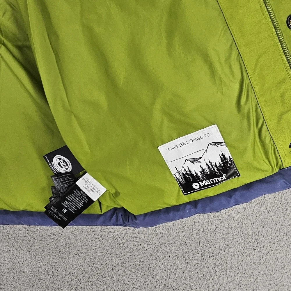 Marmot Fordham II Hoody Jacket Boys Large Green Blue 700 Fill Down Waterproof‎